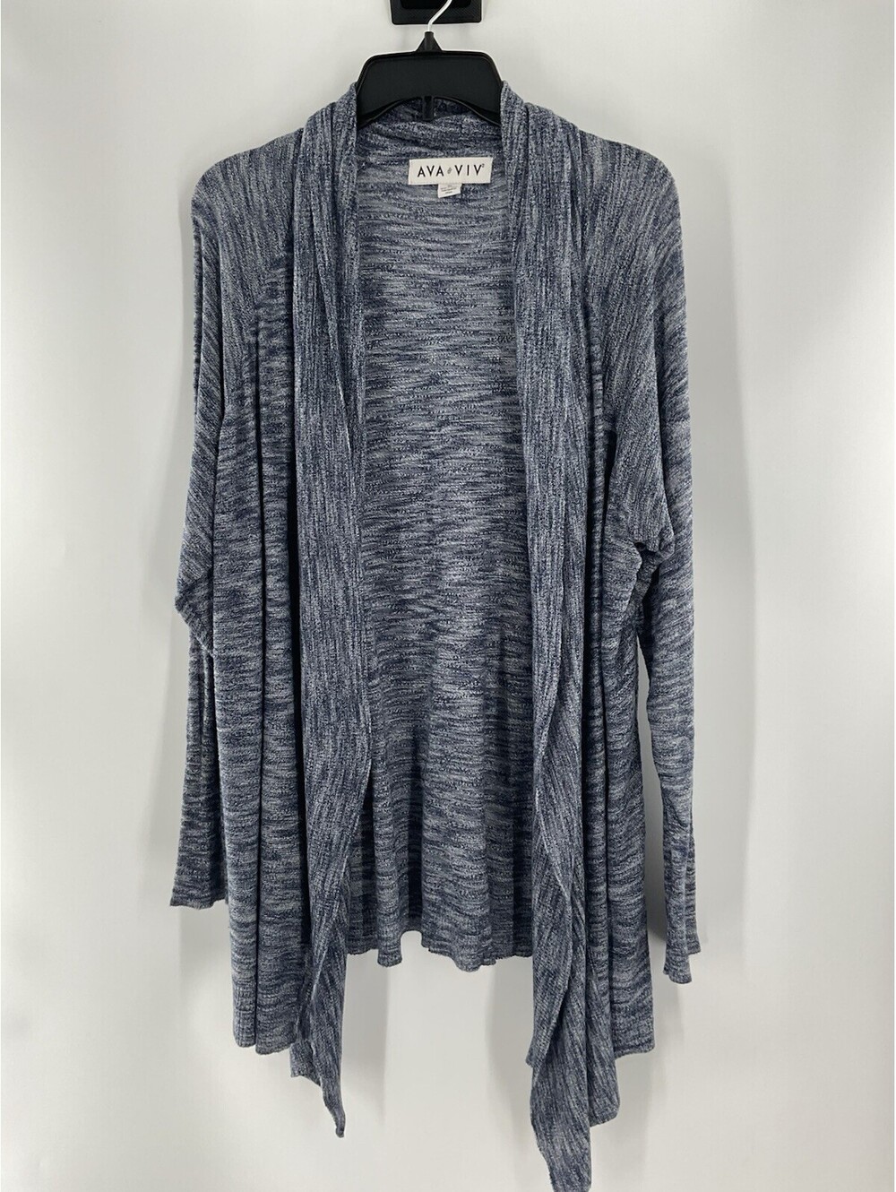 Ava & Viv Women’s 3X Tight Knit Cardigan Long Sleeve Blue 122
